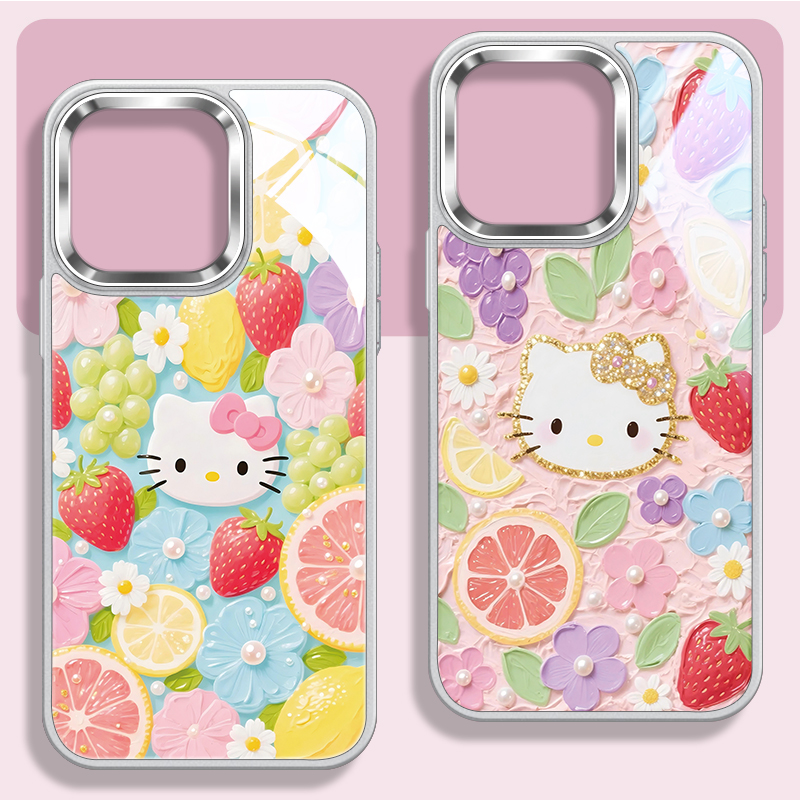 凯蒂猫不包镜头玻璃手机壳