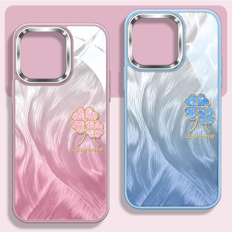 幸运草不包镜头玻璃手机壳