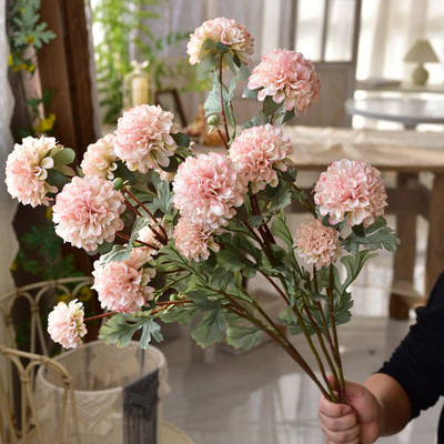 绢花室内装饰球菊单支假花蒲公英