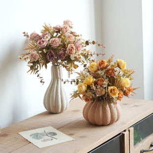 新中式禅意仿真花假花花瓶摆件客厅餐桌茶室玄关装饰品插花束假花