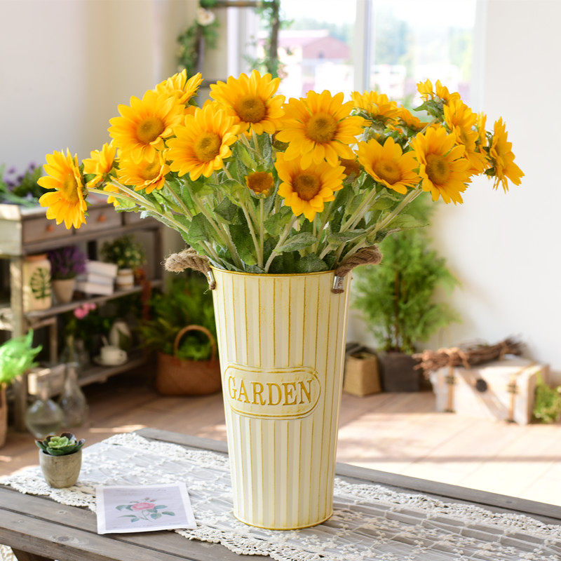 向日葵仿真花束摆件客厅茶几装饰干花手捧假花电视柜餐桌插花摆设