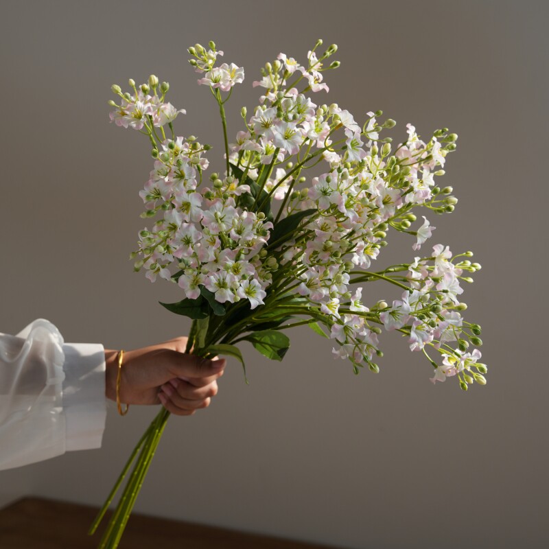 仿真白色瑞香油菜花田园风家居装饰花束拍照摄影道具手捧花假花