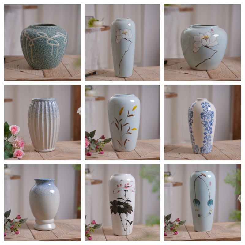 复古陶瓷花瓶摆件客厅鲜花插花陶罐轻奢装饰品新中式新年花器摆设,家居饰品,花瓶,淘宝优惠券,粉丝福利购,淘宝优惠卷