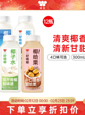 味全好喝椰植物蛋白饮料组合300ml*12瓶 椰子汁椰子水冷藏饮料