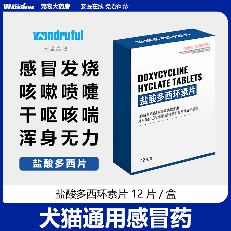 宠物猫咪感冒药狗狗流鼻涕喷嚏犬窝咳嗽消炎专用药盐酸多西片 宠物/宠物食品及用品 猫呼吸道疾病药品 原图主图