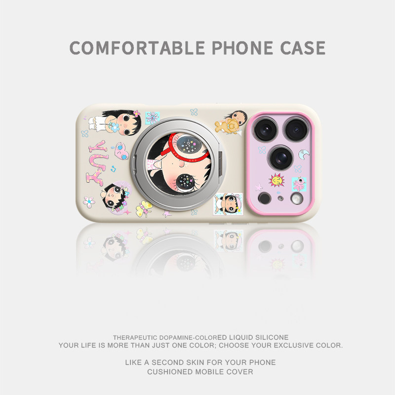 放大镜小玉适用苹果17promax手机壳新款iphone16pro镜头全包15液态硅胶14防摔软壳360旋转磁吸支点壳女可爱13