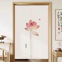Chinese-style door curtains, Chinese-style partition curtains, Zen-style bedroom entrance hall, no need for drilling, ancient style, high-end feel, tea room, home use thumbnail 2