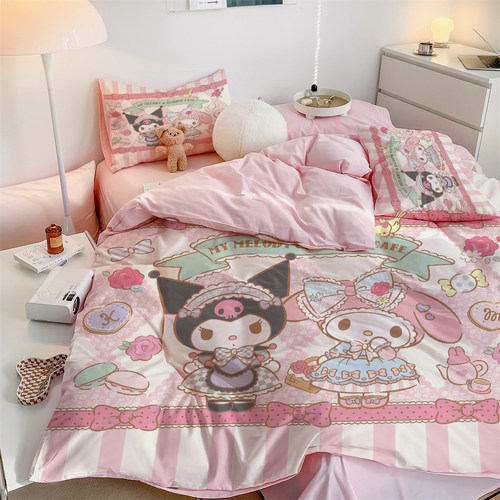 全棉卡通床上三四件套纯棉被套单件定制床笠美乐蒂女儿童学生宿舍