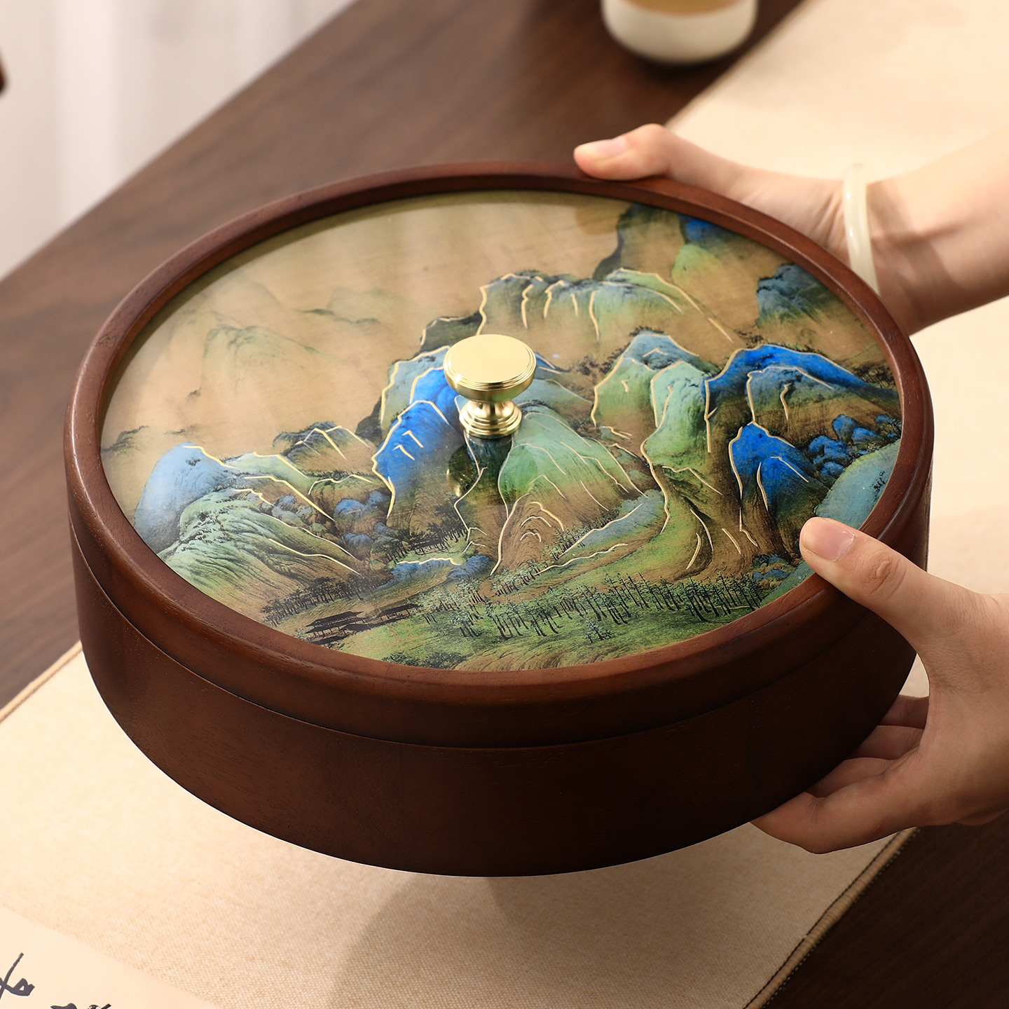 实木果盒精致高颜值水果盘客厅家用零食收纳轻奢高端坚果干果盒