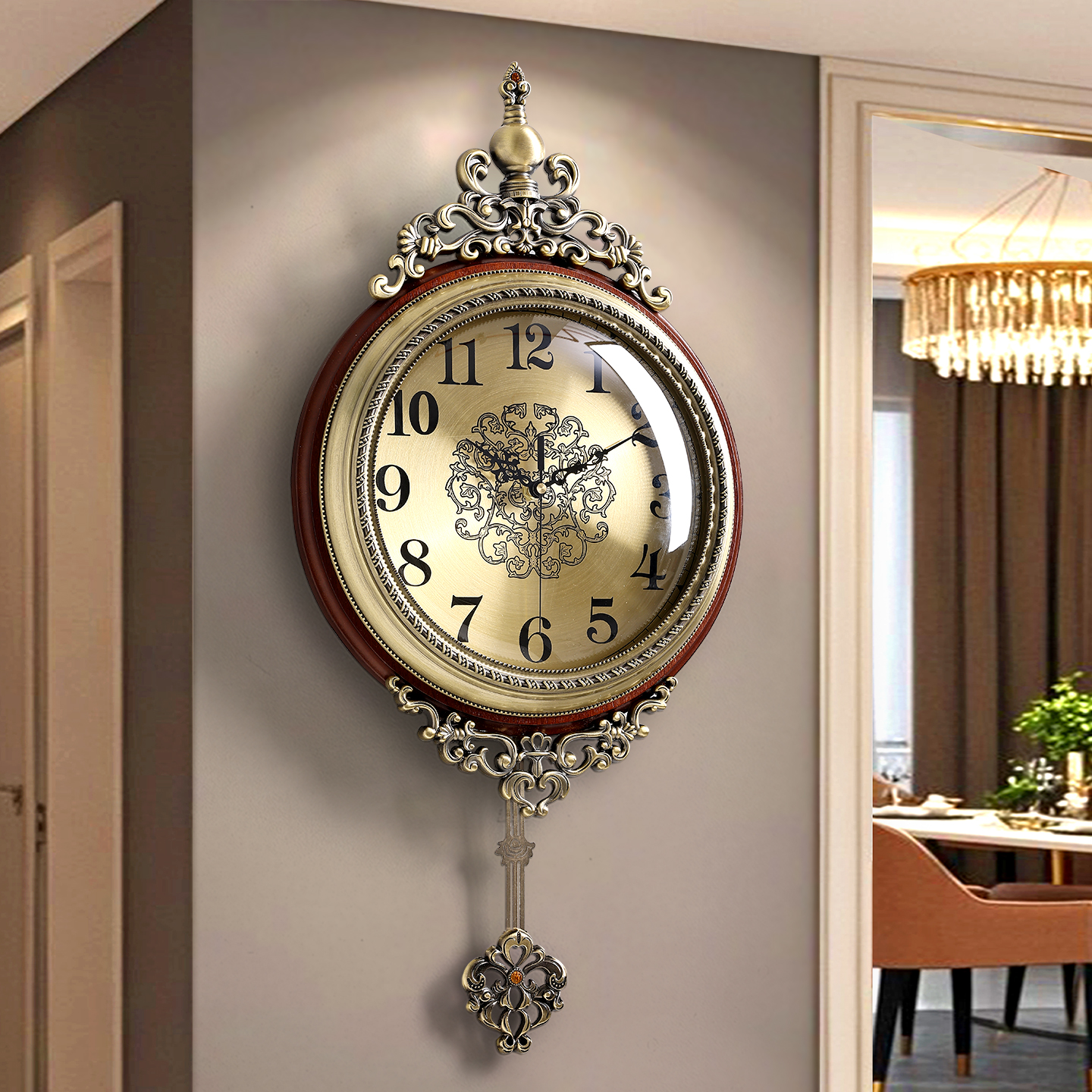 高级感实木大气石英钟