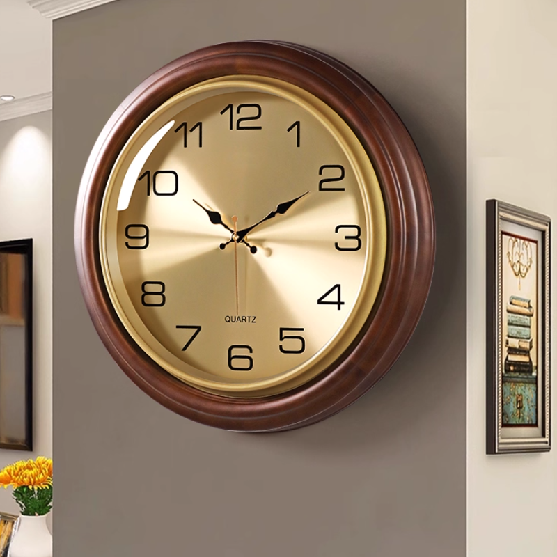 欧式复古实木挂钟2025新款大气