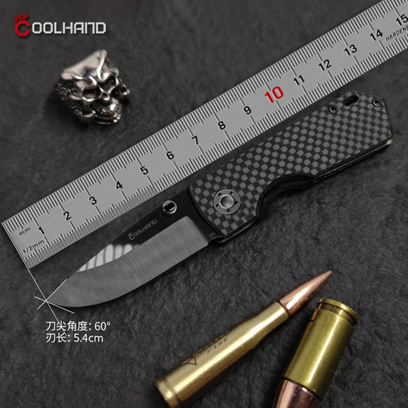 酷撼碳纤维刀户外折叠刀edc防身小折刀美工家用厨房陶瓷刀水果刀
