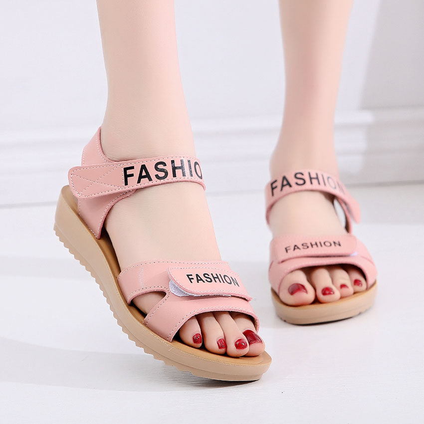 夏季12少女孩平底舒适时尚凉鞋11初中学生15岁中大童韩版百搭公主