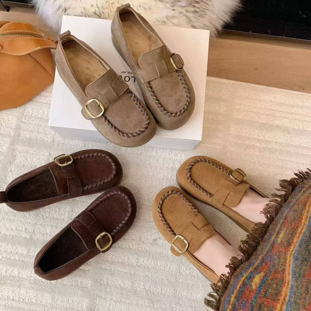 勃肯鞋女2025新款爆款秋季女鞋百搭时尚复古单鞋外穿软底豆豆鞋子,女鞋,乐福鞋（豆豆鞋）,淘宝优惠券,粉丝福利购,淘宝优惠卷