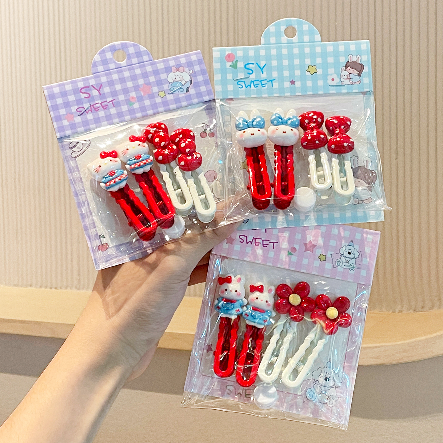 卡通可爱KT猫发夹儿童碎发鸭嘴夹