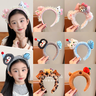 儿童可爱毛绒发箍女童不勒头发饰新款 卡通宝宝洗脸束发防滑头箍