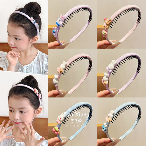 女童防滑带齿洗脸发箍