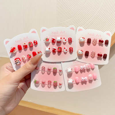 新款卡通KT猫儿童穿戴甲女童甲贴