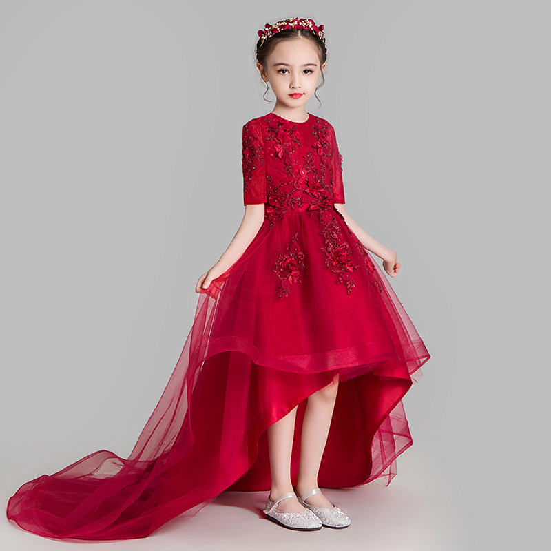 儿童拖尾超长婚纱女童公主裙小花童蓬蓬纱少儿模特走秀演出服礼服,童装/婴儿装/亲子装,儿童礼服,淘宝优惠券,粉丝福利购,淘宝优惠卷