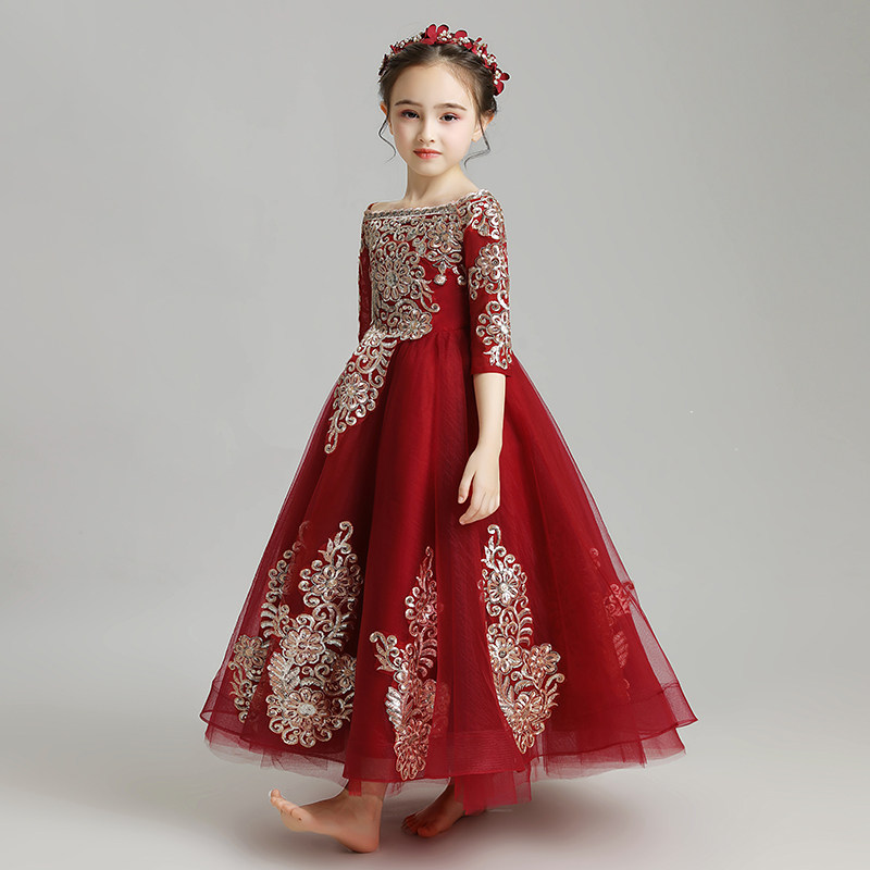 女童晚礼服公主裙蓬蓬小孩花童婚纱儿童生日主持人洋气钢琴演出服,童装/婴儿装/亲子装,儿童礼服,淘宝优惠券,粉丝福利购,淘宝优惠卷