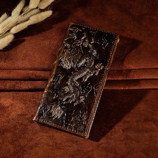 复古生肖皮牛手工钱包疯马皮真皮卡包男J士皮夹手包长款钱包男真