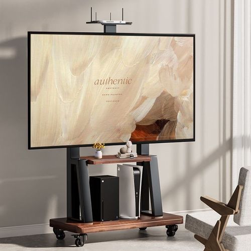 电视机移动支架落地式推车免打孔通用型一体机360度电视挂架带轮