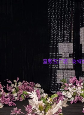 婚庆道具黑色铁艺韶华路引婚礼舞台装饰路引交接区拱门水晶架带孔