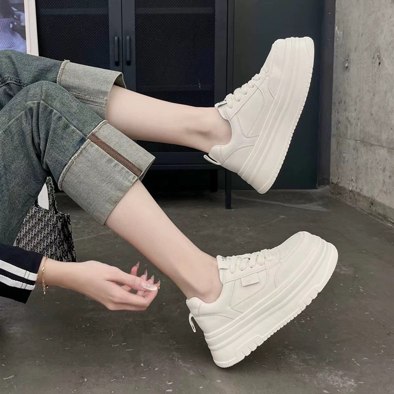 米新款2025春款松糕厚底增高小白鞋休闲运动鞋女板鞋时尚百搭女鞋