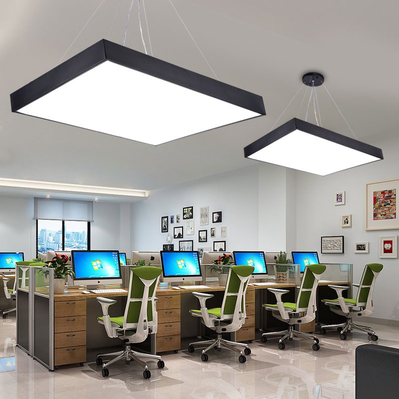 简约led吊灯正方形长方形办公室工作室会议室工程商业照明写字楼