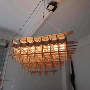 酒店灯餐厅木艺房子灯宴会厅过道灯前厅售楼部沙盘灯茶室吊灯