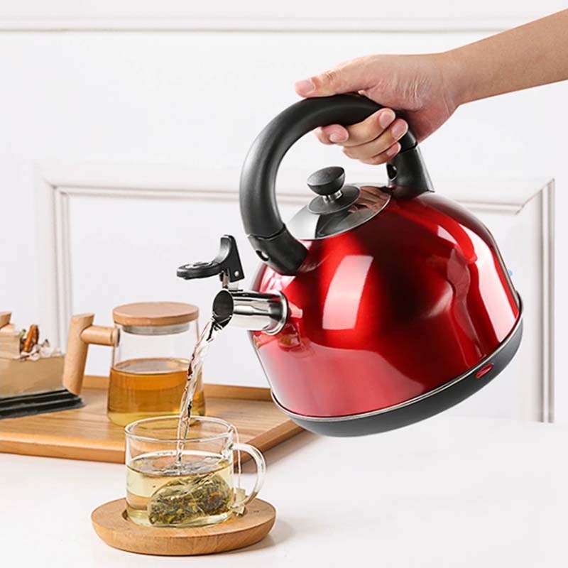 自动断电大容量防烫红色家用304不锈钢分体式3升带过滤的电热水壶