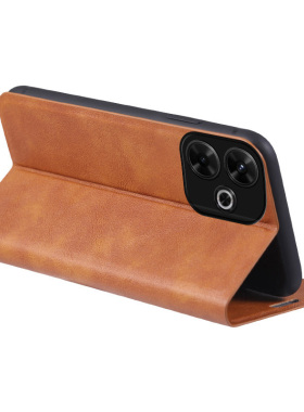 适用于redmi小米红米note13R手机壳前后吸磁note13pro翻盖式真皮13+双面保护皮套插卡支架全包防摔磨砂复古壳