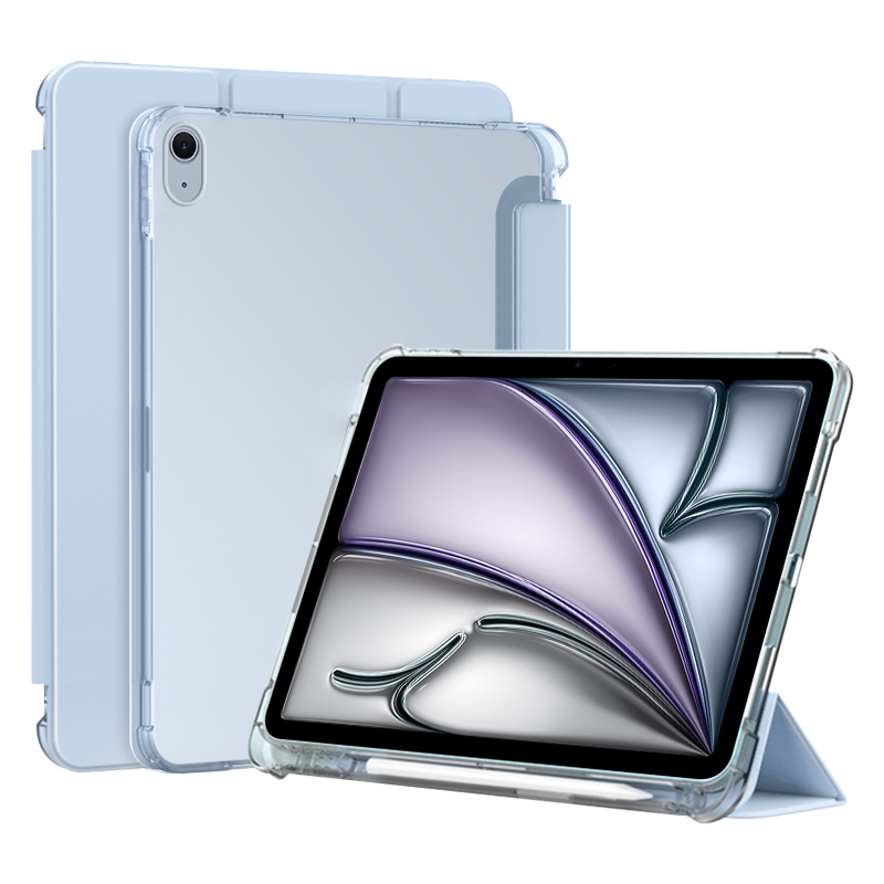 适用iPadAir系列笔槽三折保护套