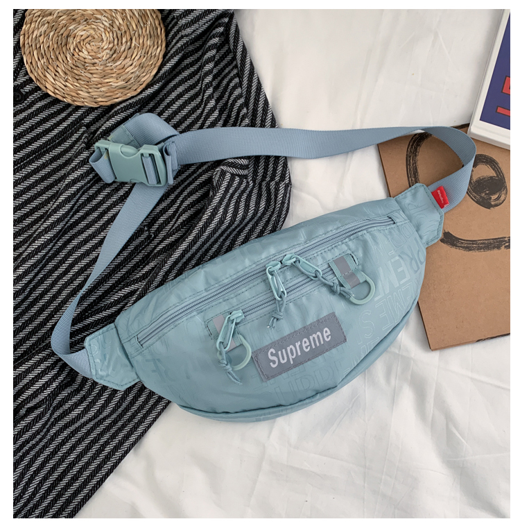 潮superme斜挎包男女胸包骑行运动包健身腰包superme单肩包背包