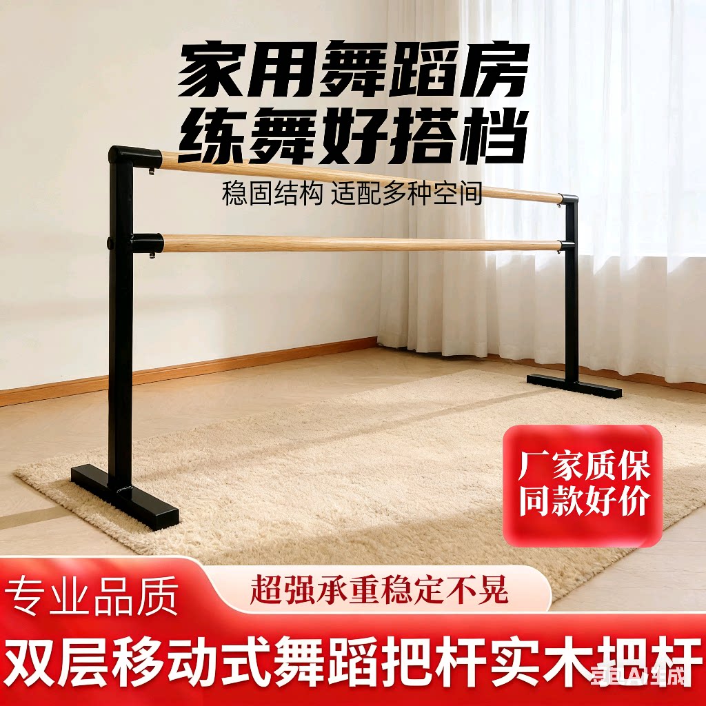 舞蹈把杆家用双层儿童可移动练功杆舞蹈房教室专业成人单层压腿架