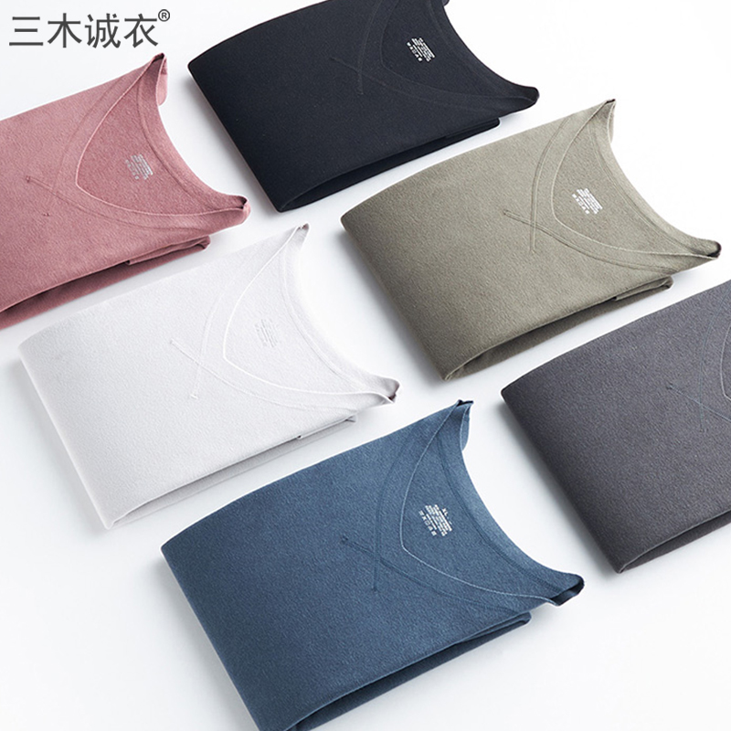 双面德绒自发热男士V领保暖上衣