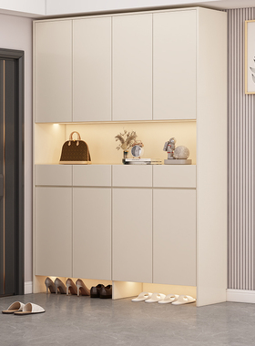 入户高柜多层超大鞋柜大容量门口储物一体室内可定制做包安装