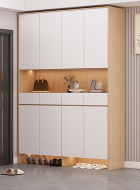 入户高柜多层超大鞋柜大容量门口储物一体室内可定制做包安装