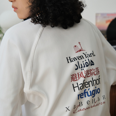 HavenYard品牌语种印花拼接T恤