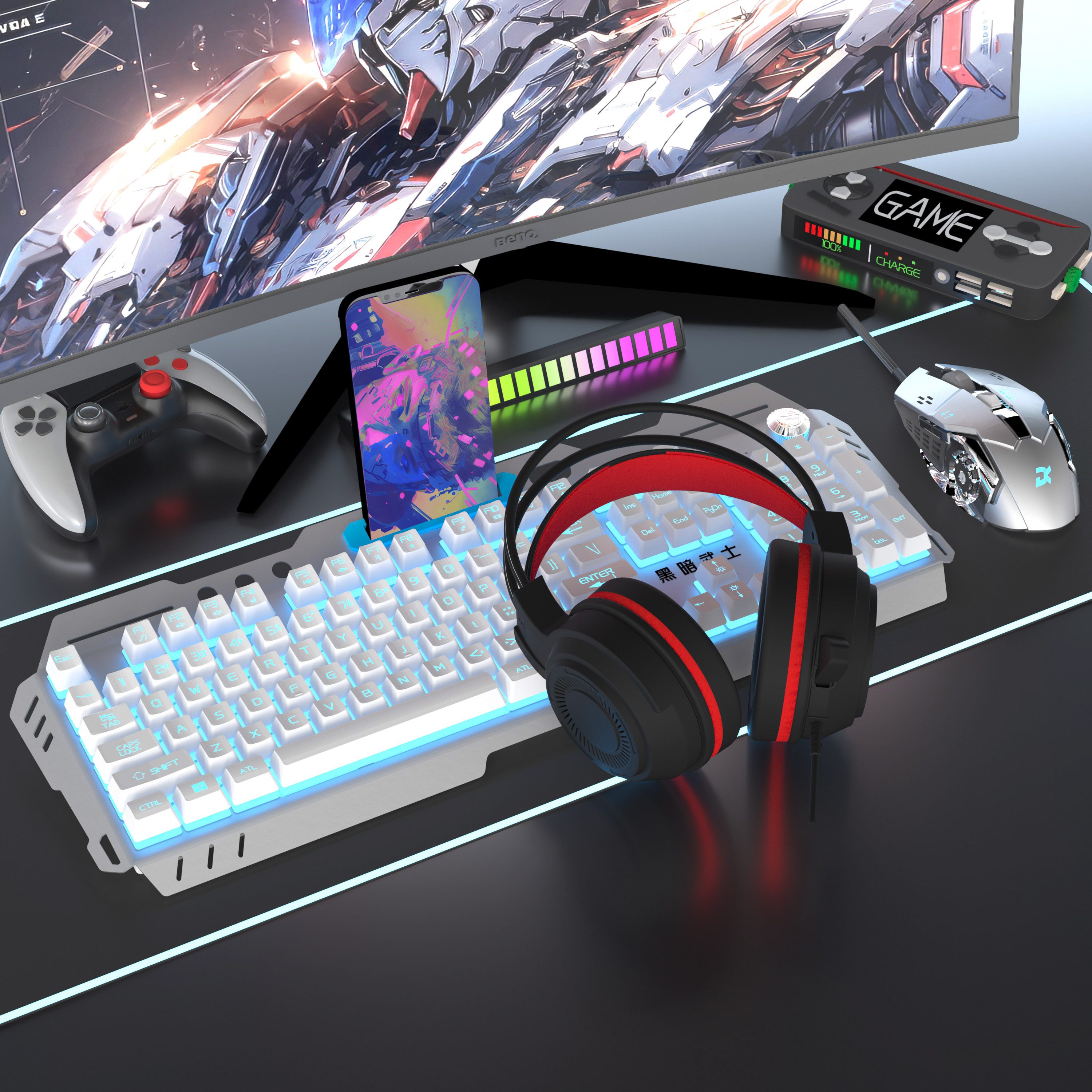 双飞蛇键盘鼠标套装背光游戏台式电脑笔记本电竞机械手感USB通用