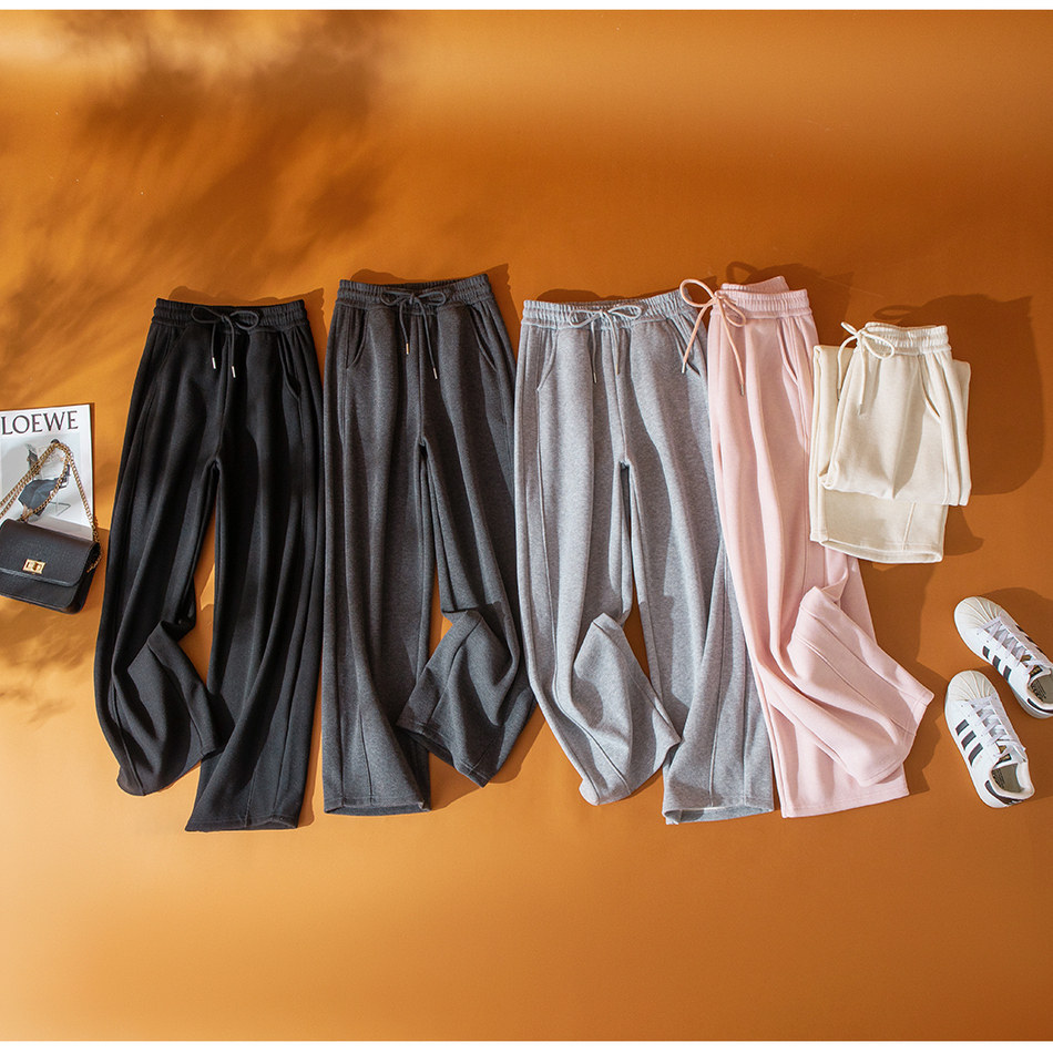 松弛保暖性好！加厚休闲阔腿香蕉裤女2025冬加绒宽松显瘦镰刀裤女,女装/女士精品,卫裤,淘宝优惠券,粉丝福利购,淘宝优惠卷