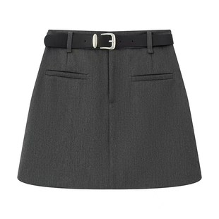 简约休闲百搭高腰显瘦包臀短裙半身裙女 新款 3047{艾}2025女装 秋季