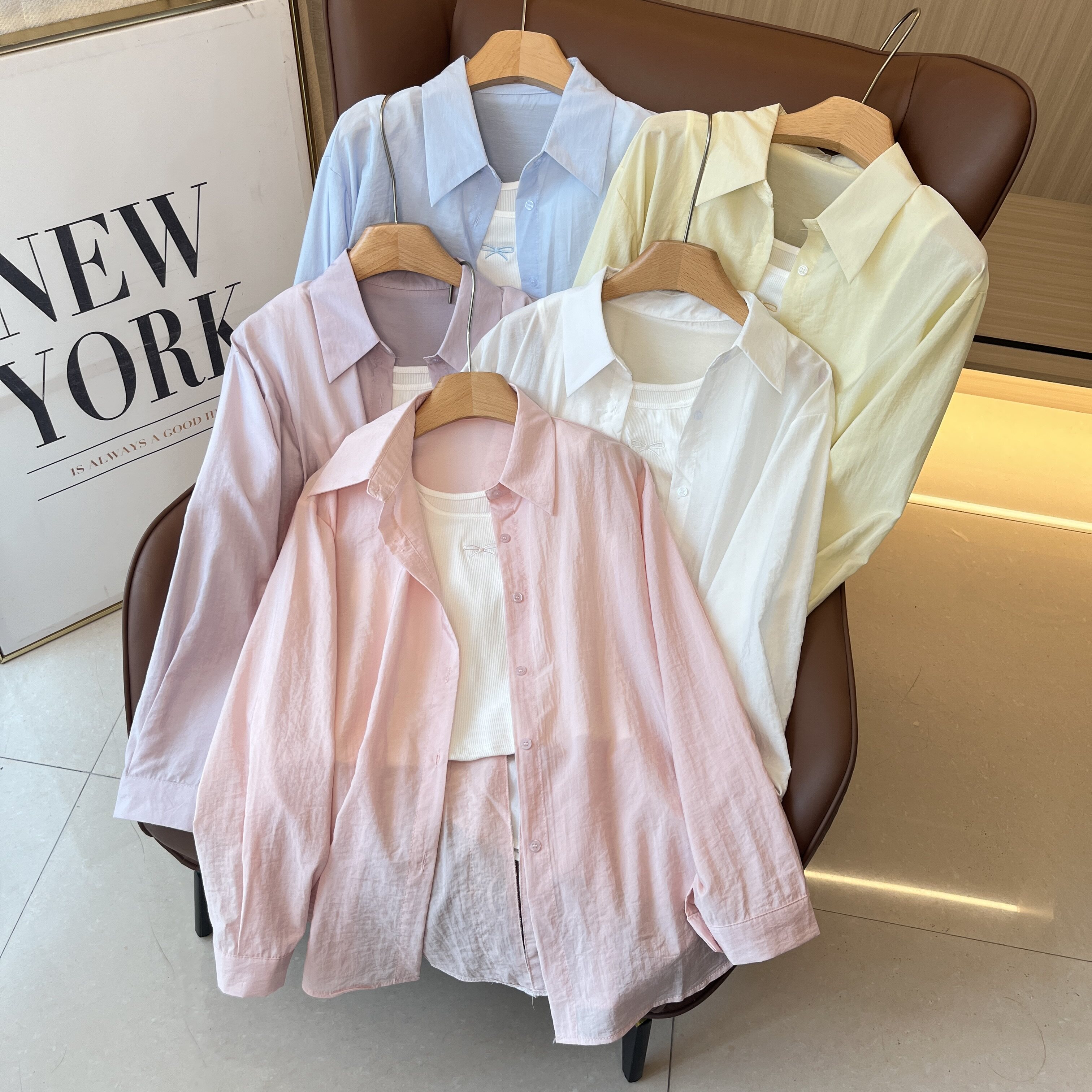 韩系甜美风2025春夏新款糖果色两件套Polo衫+刺绣吊带背心上衣女