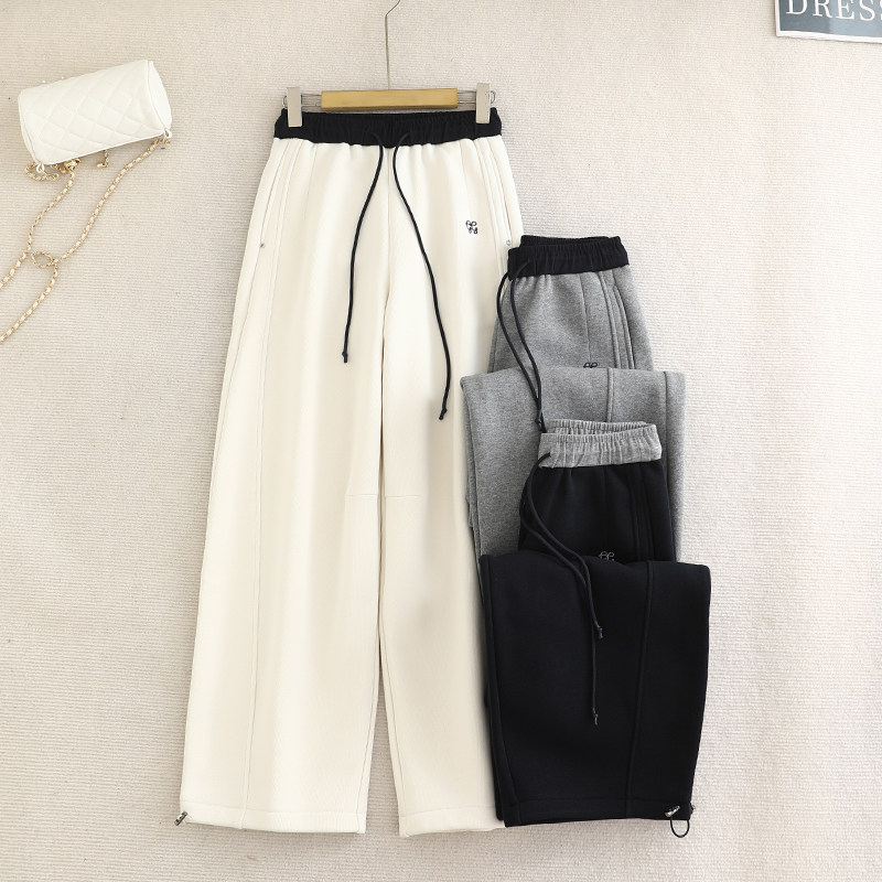 时髦又显瘦！灰色运动卫裤女2025秋季新款休闲香蕉裤阔腿弯刀长裤,女装/女士精品,卫裤,淘宝优惠券,粉丝福利购,淘宝优惠卷