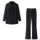 裤 外套微喇腰带西装 两件套 2026春设计感翻领黑色一粒扣西装 小艾
