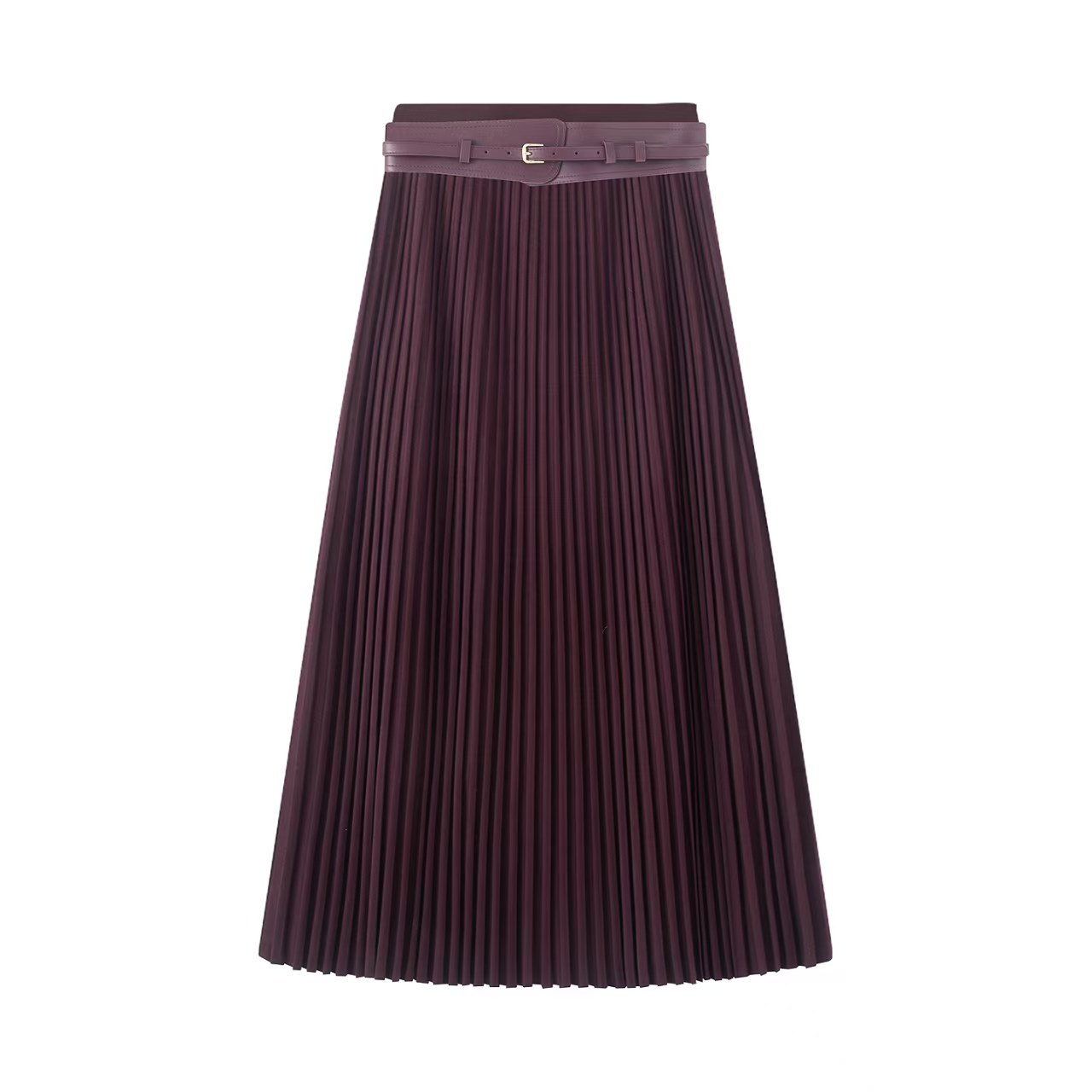 小艾！2025秋冬季高腰垂感气质中长款a字百褶半身裙针织两件套女