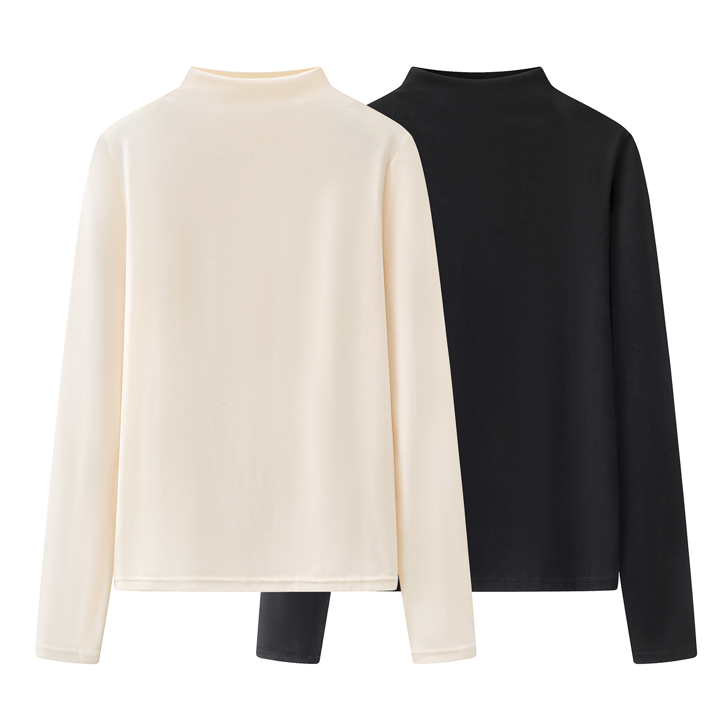 影系！白色针织打底衫女正肩2025冬气质修身长袖半高领内搭小上衣