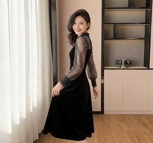 2025年新款法式气质针织连衣裙女秋冬高级感小个子内搭打底毛衣裙