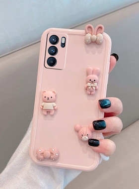 适用于opporeno6手机壳opopreno6pro5g女peqm00可爱oppo新款reno65g卡通女生软壳reon全包opreno防摔poopreno