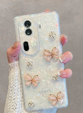 适用于opporeno11手机壳opopreno11pro透明pjh110小清新pjj110蝴蝶立体reno11创意por新款女115g防摔oppor11